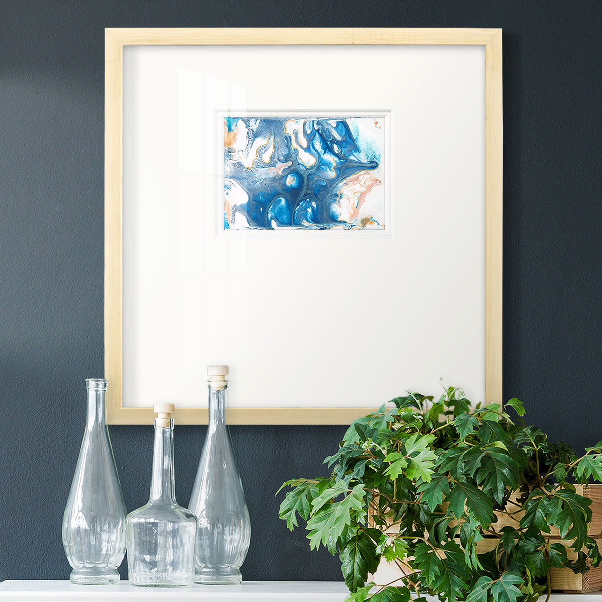 Dancing Blue II Premium Framed Print Double Matboard