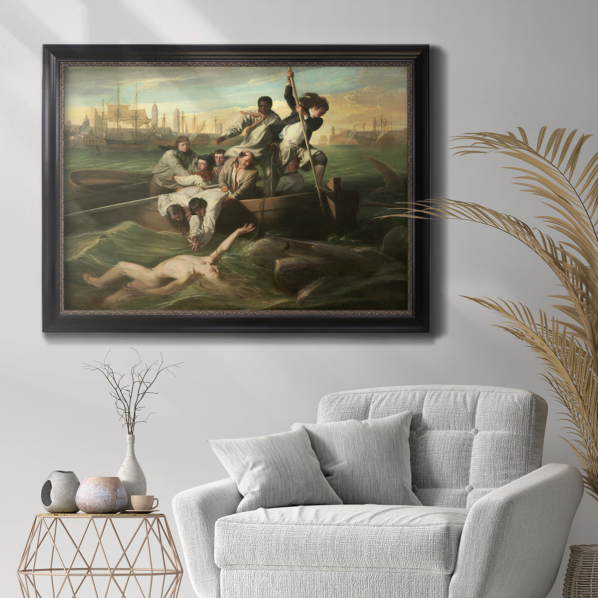 Watson and the Shark - Ornate Framed Canvas Print