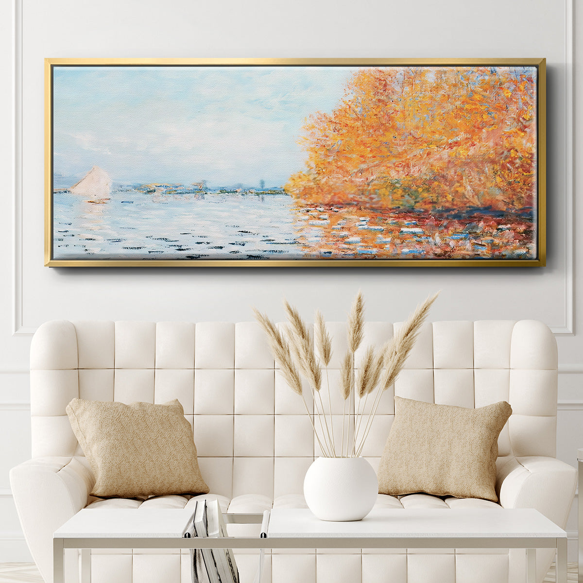 The Seine at Argentuil, 1874 - Floater Framed Canvas Print