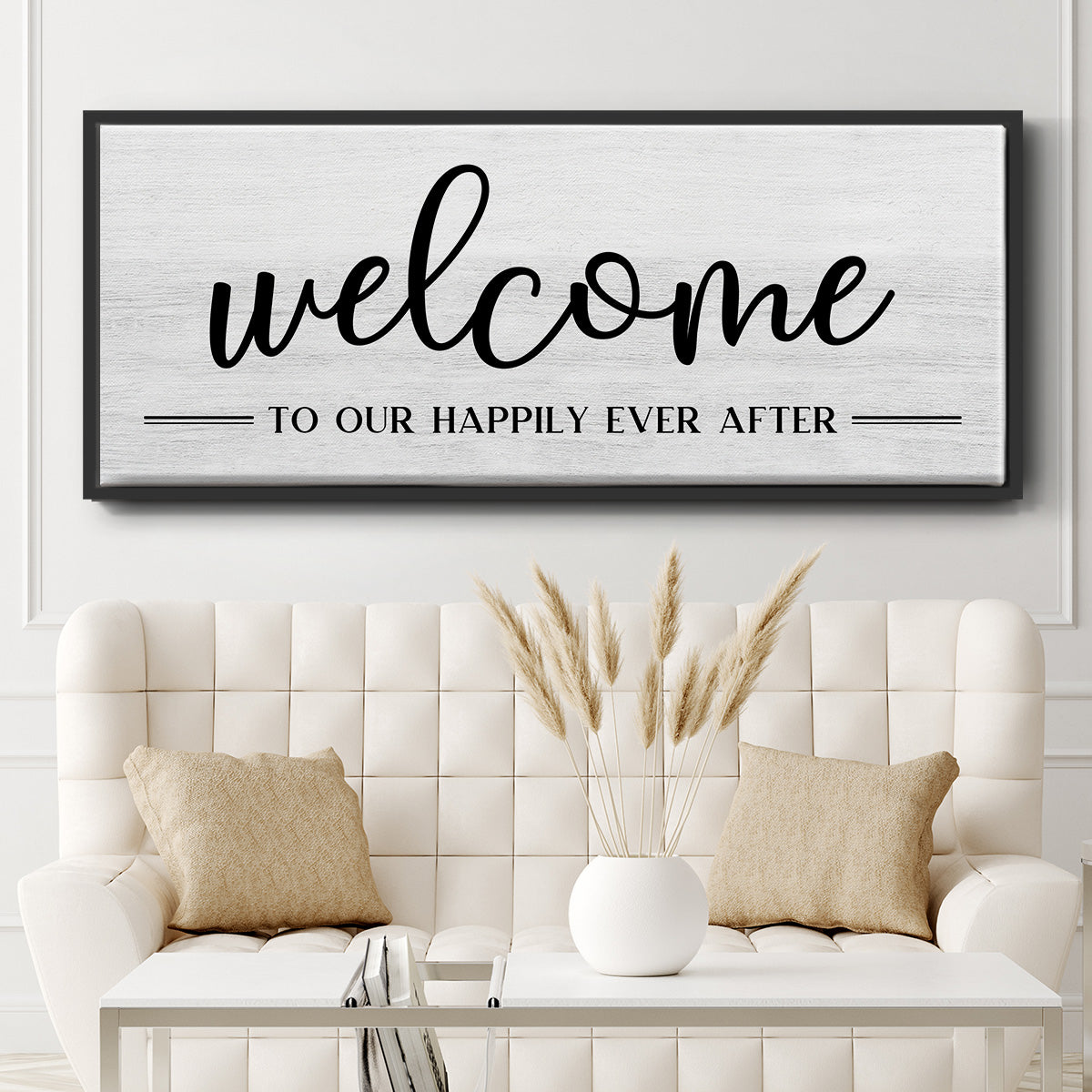Welcome Ever After - Floater Framed Canvas Print