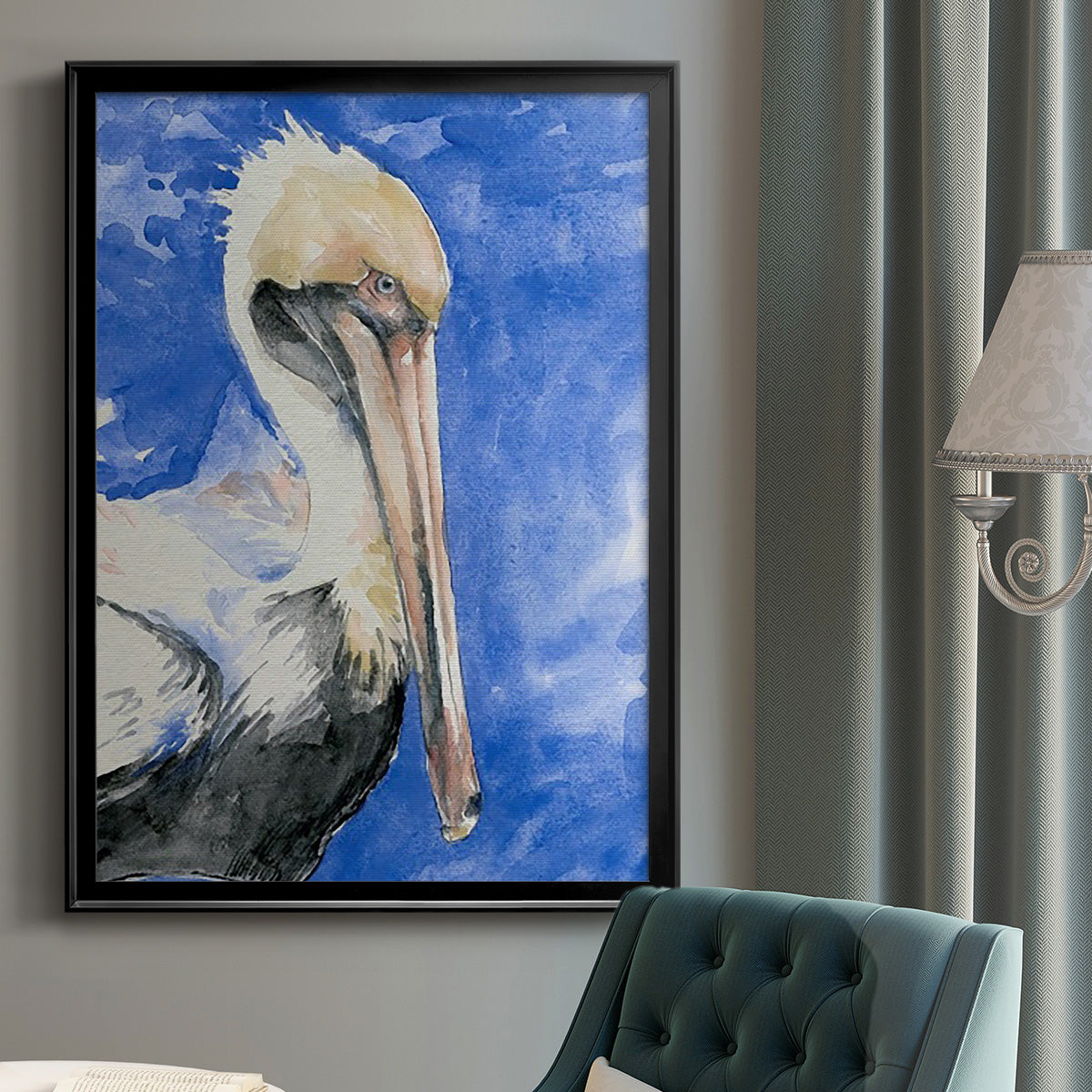 Pelican Pool I - Modern Framed Canvas Print