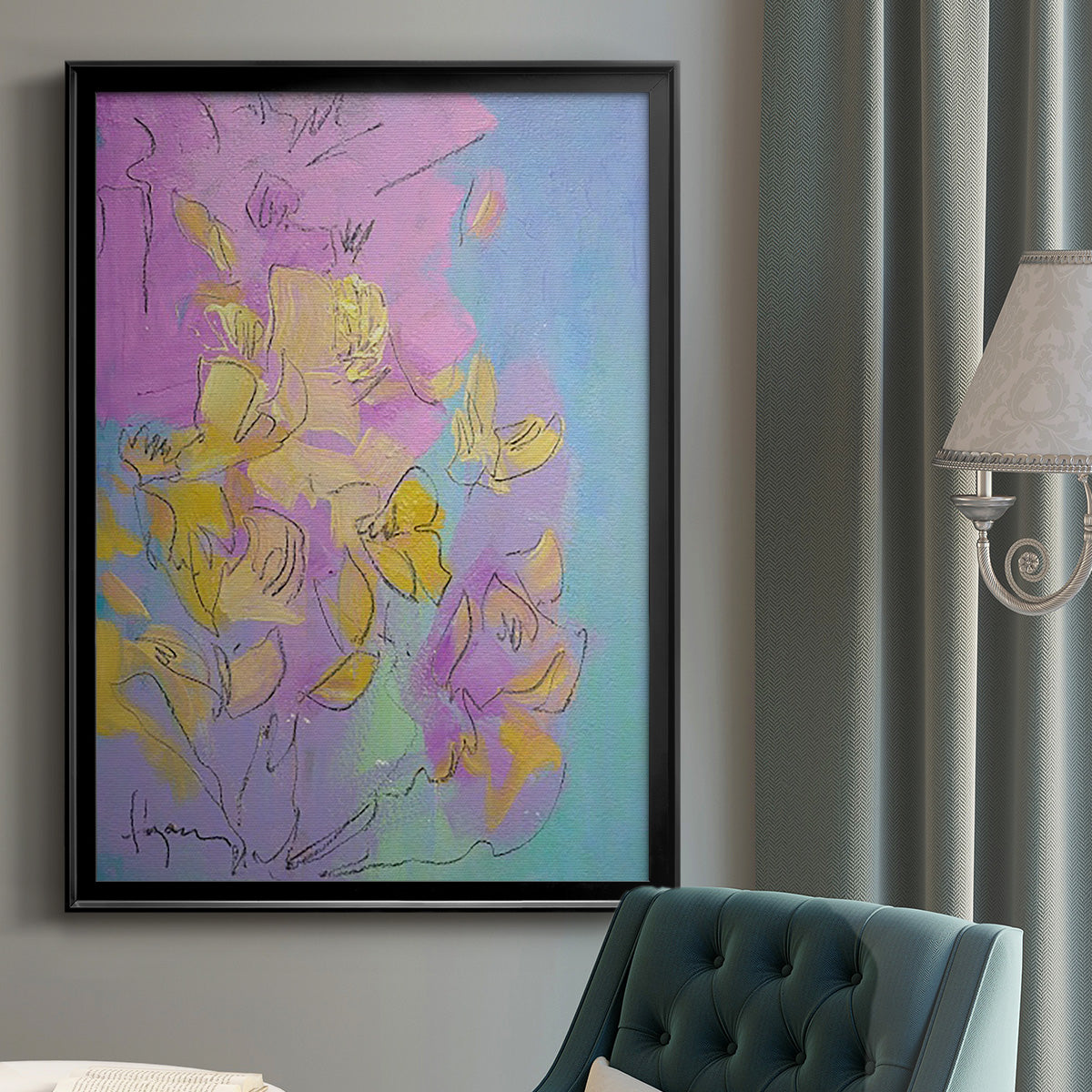 Dancing Heart - Modern Framed Canvas Print