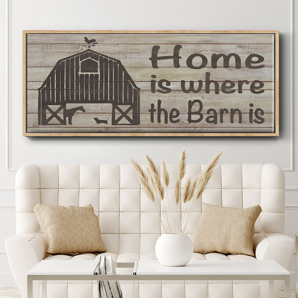 Home & Farm III - Floater Framed Canvas Print