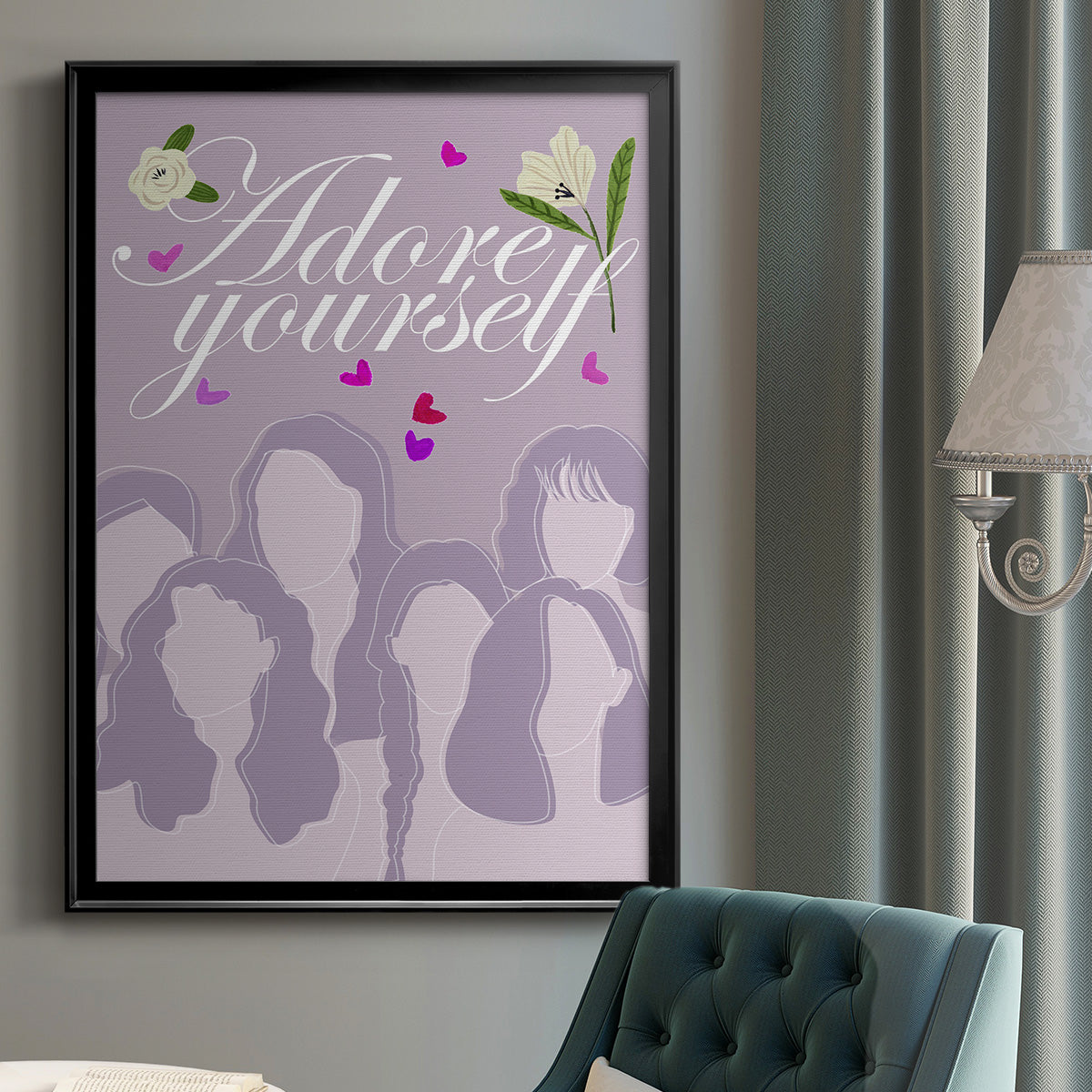 Happy Galentine's Day Collection B - Modern Framed Canvas Print