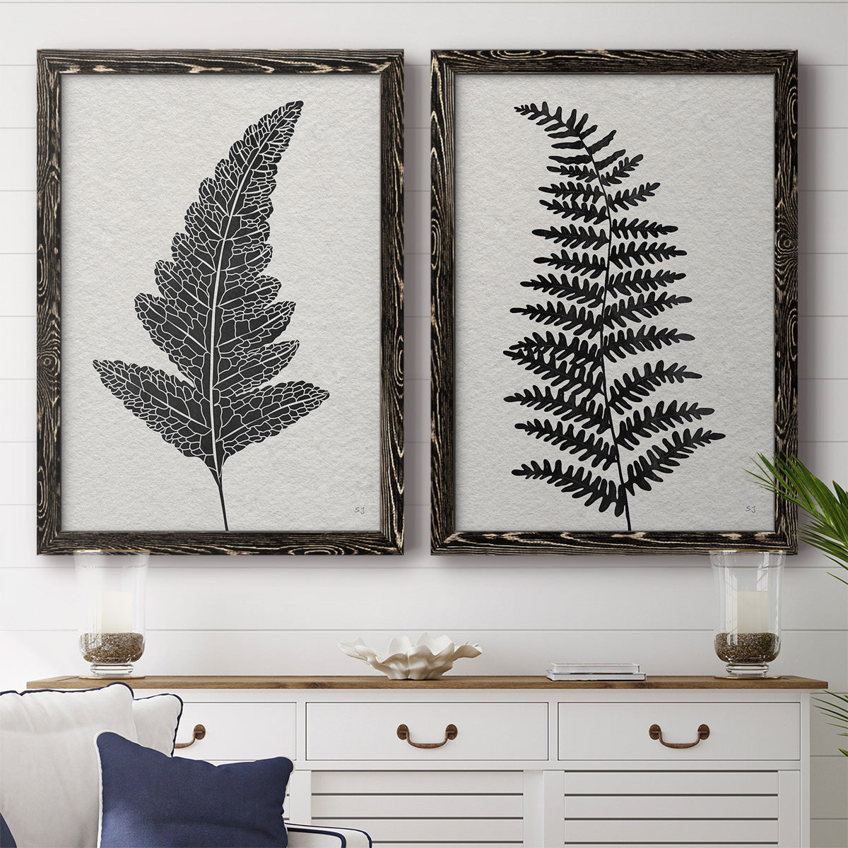 Forest Fern I - Premium Framed Canvas 2 Piece Set - Ready to Hang