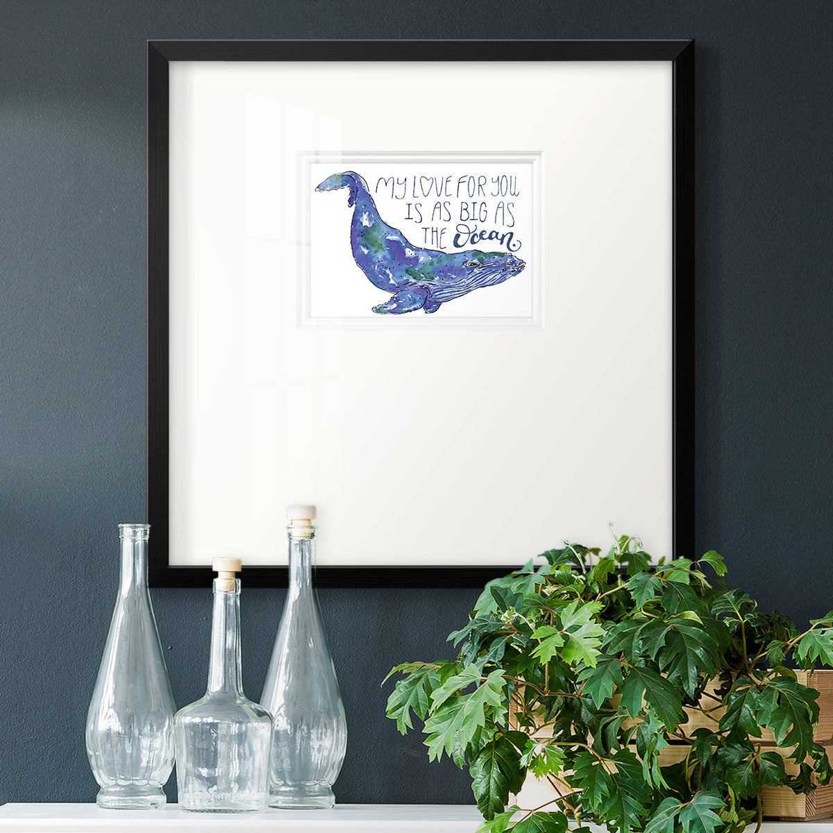 Whale Love II Premium Framed Print Double Matboard