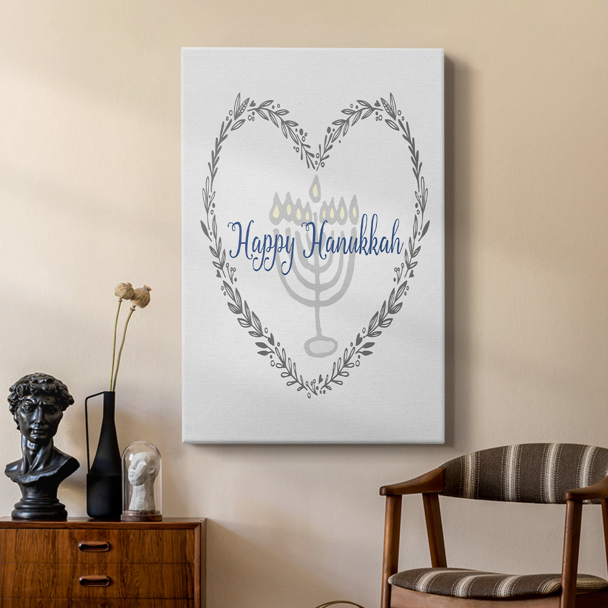 Hanukkah Heart - Canvas Art Print