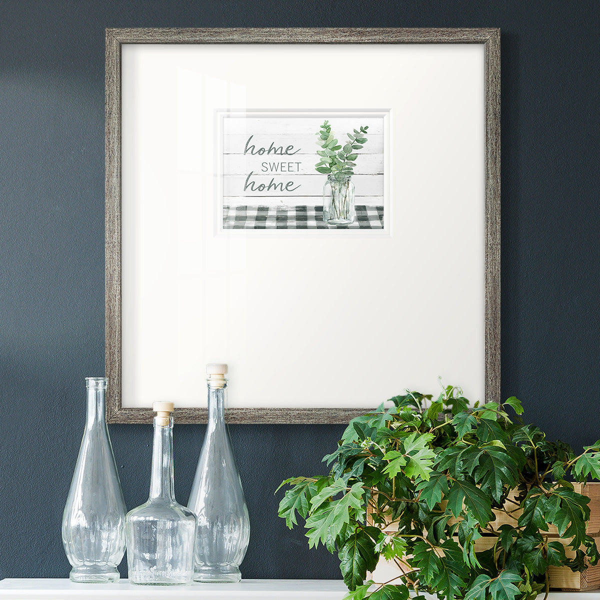 Eucalyptus Home Sweet Home Premium Framed Print Double Matboard