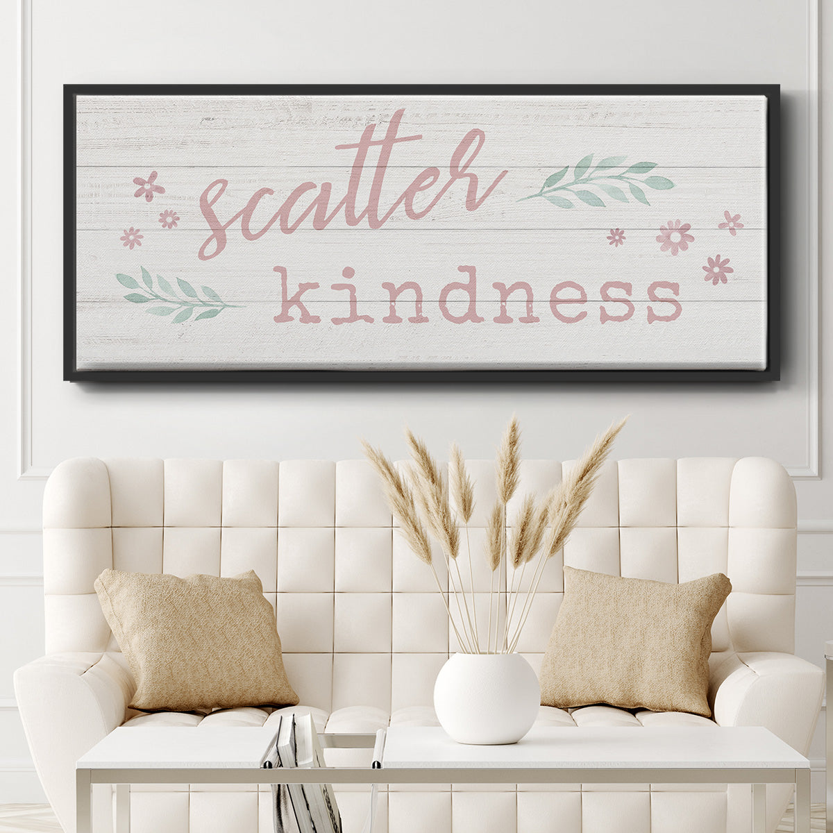 Scatter Kindness - Floater Framed Canvas Print