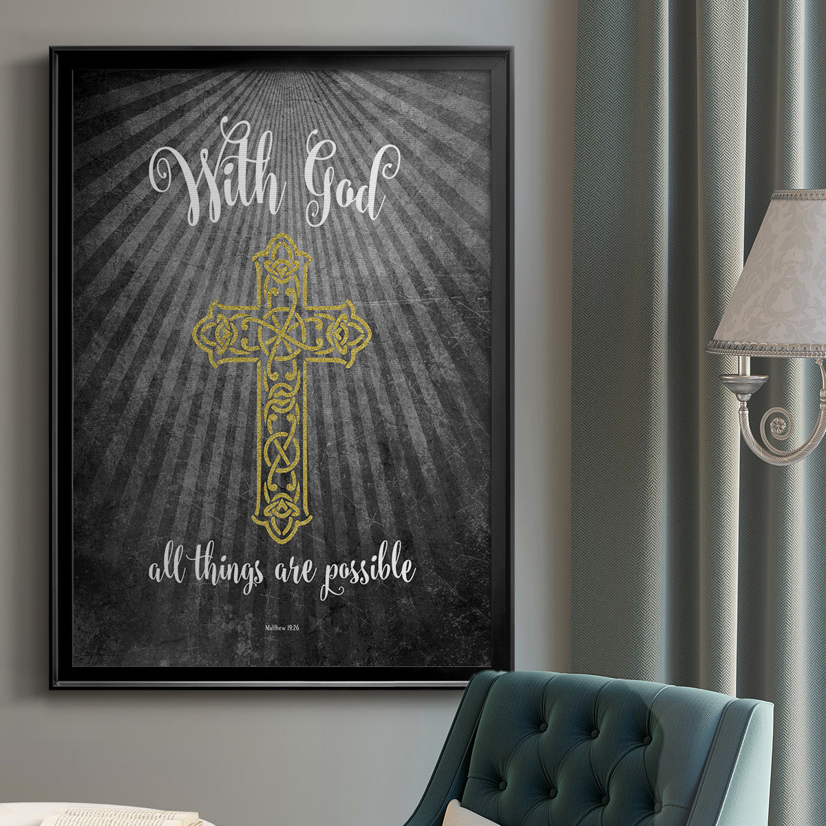 With God Gold - Modern Framed Canvas Print