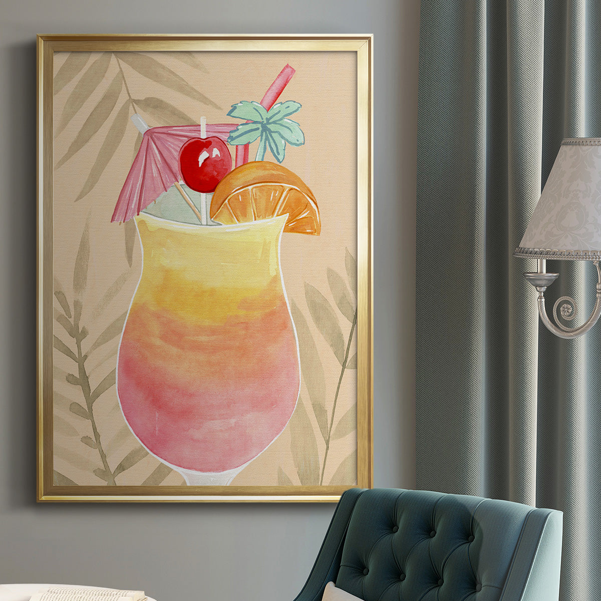 Tropical Cocktail IV - Modern Framed Canvas Print