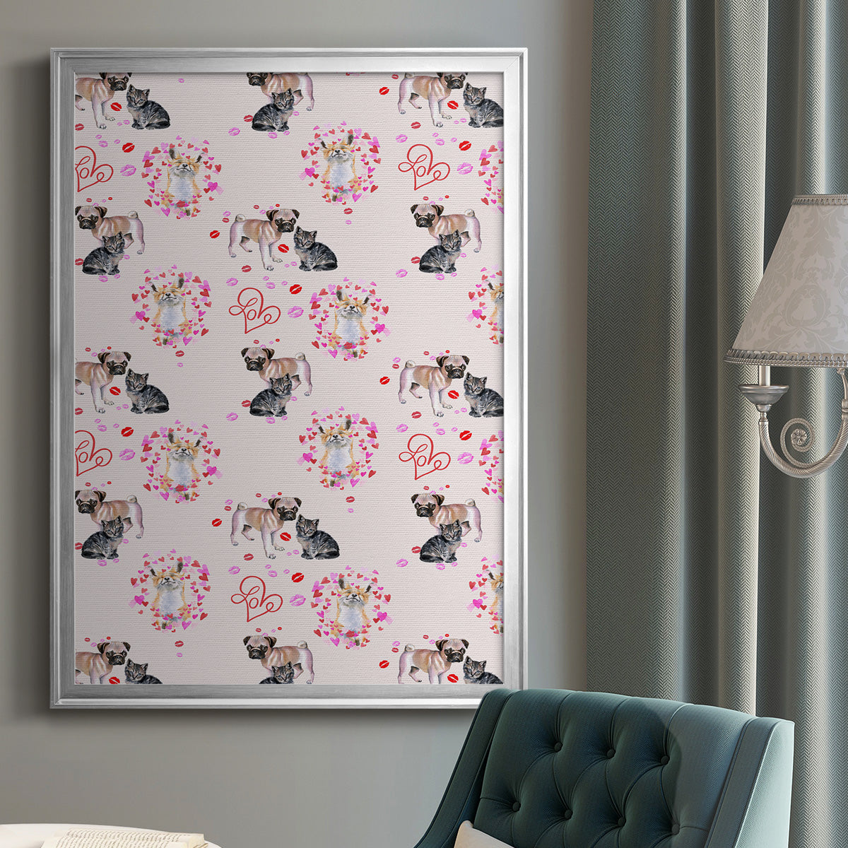 Cute Couture Collection E - Modern Framed Canvas Print