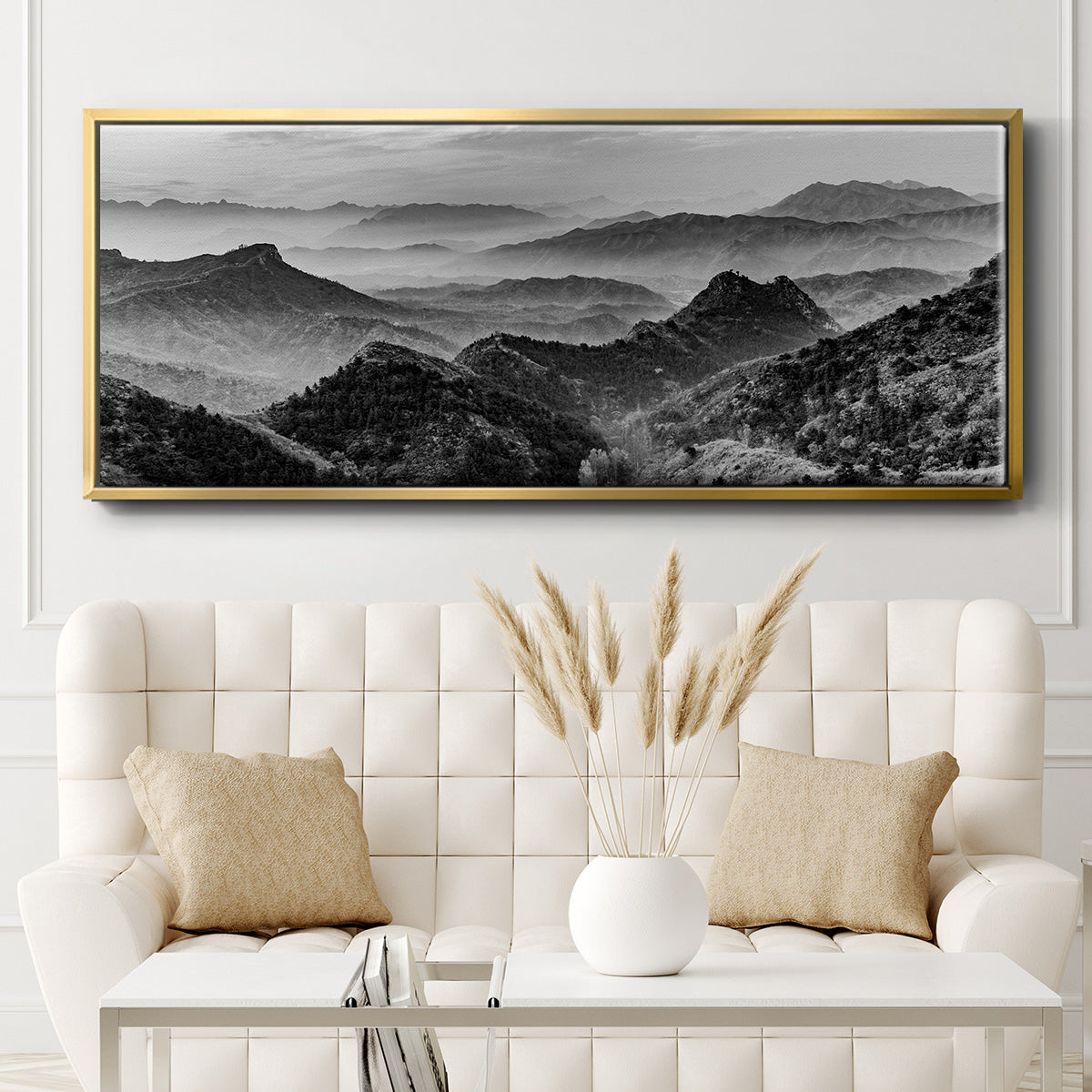 Mountains of the Great Wall - Floater Framed Canvas Print