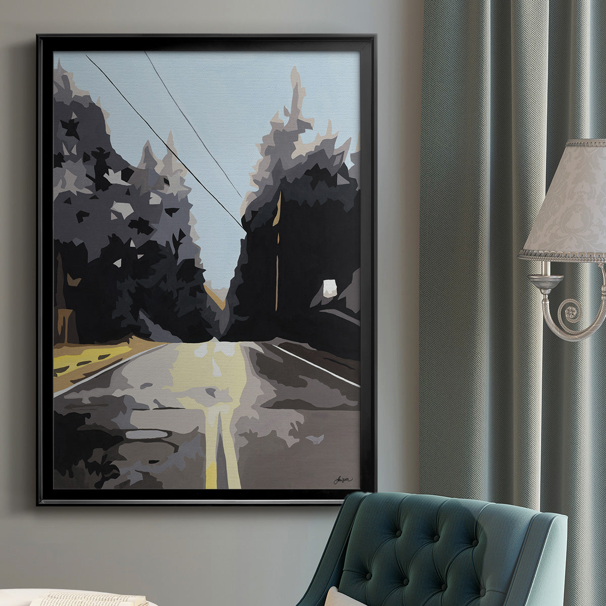 The Road Less Traveled - Modern Framed Canvas Print