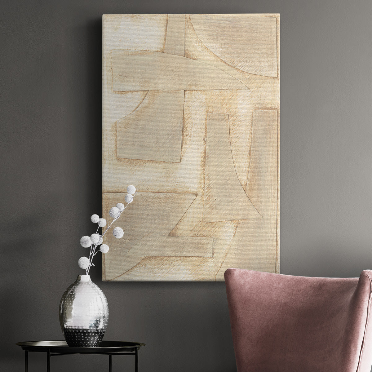 Buff Abstract Shapes I Premium Gallery Wrapped Canvas - Ready to Hang