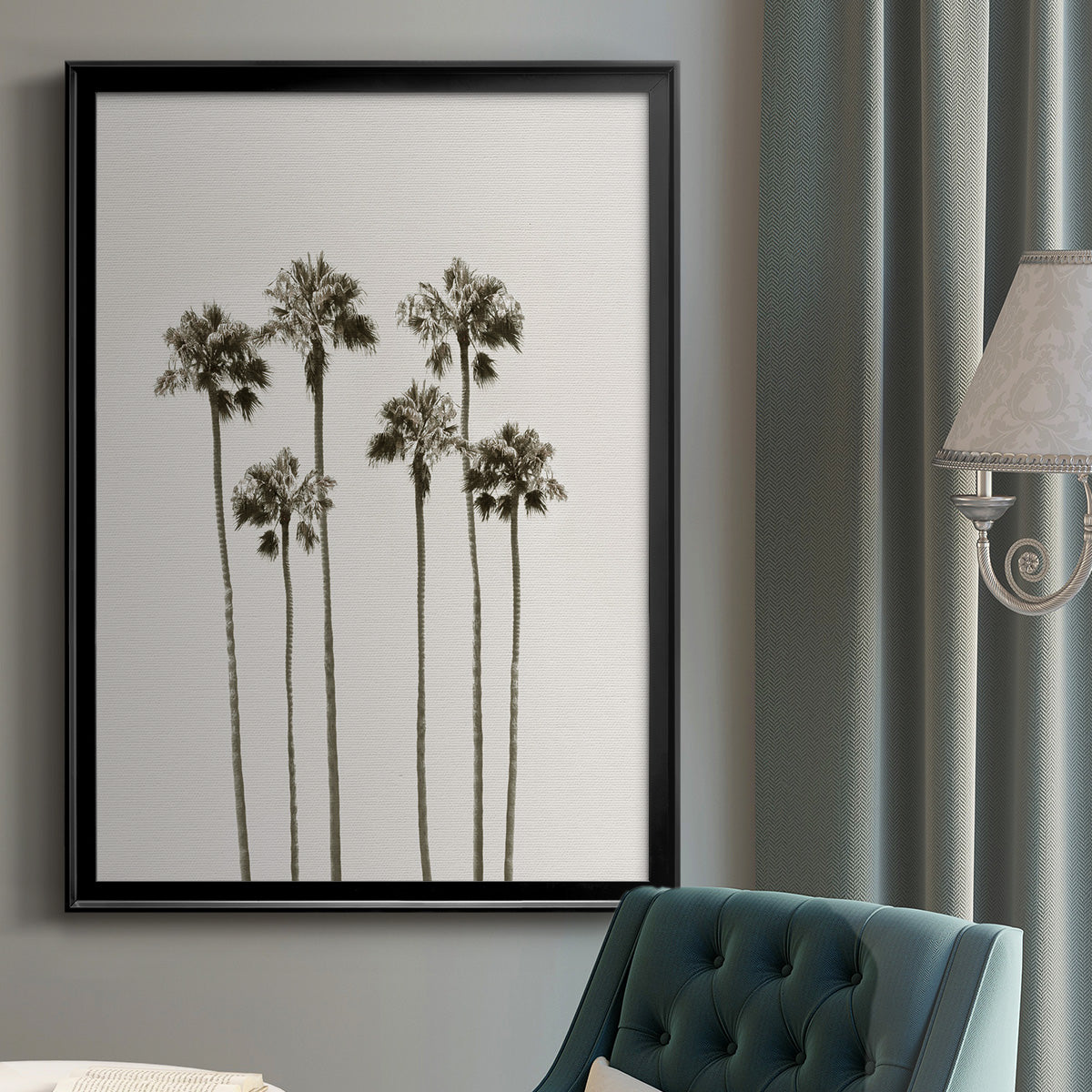 Palm Getaway - Modern Framed Canvas Print