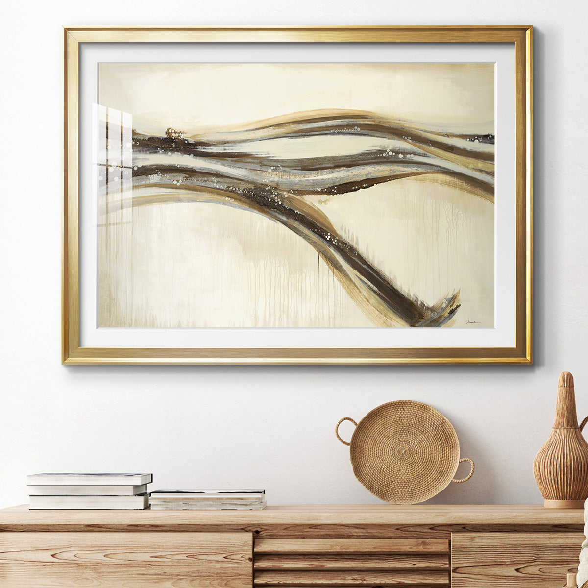 Catching a Metallic Wave - Modern Framed Art Print