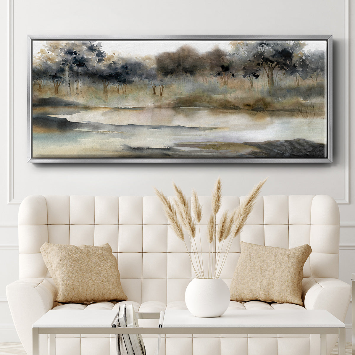Serene River - Floater Framed Canvas Print