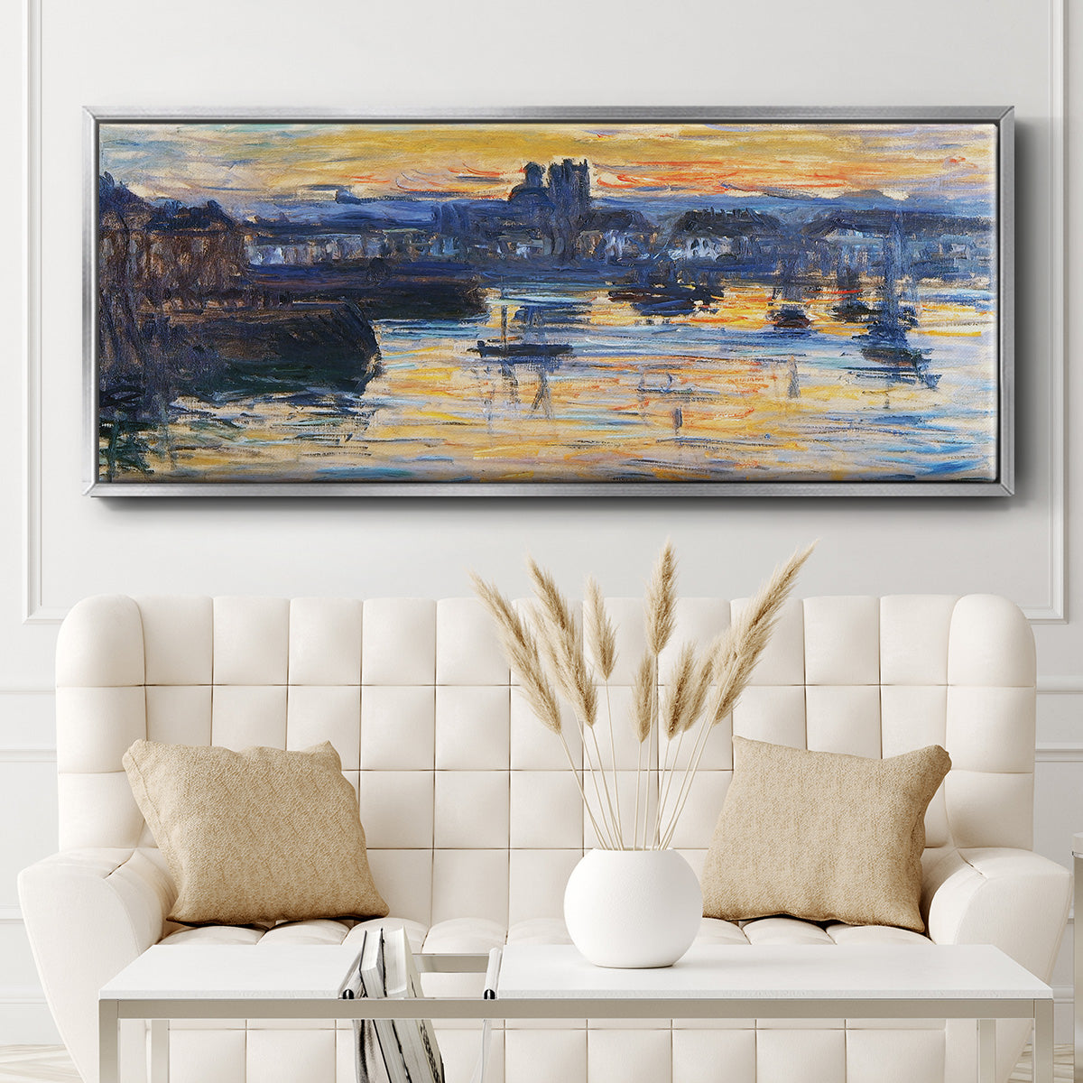 The Port of Dieppe, Evening, 1882 - Floater Framed Canvas Print