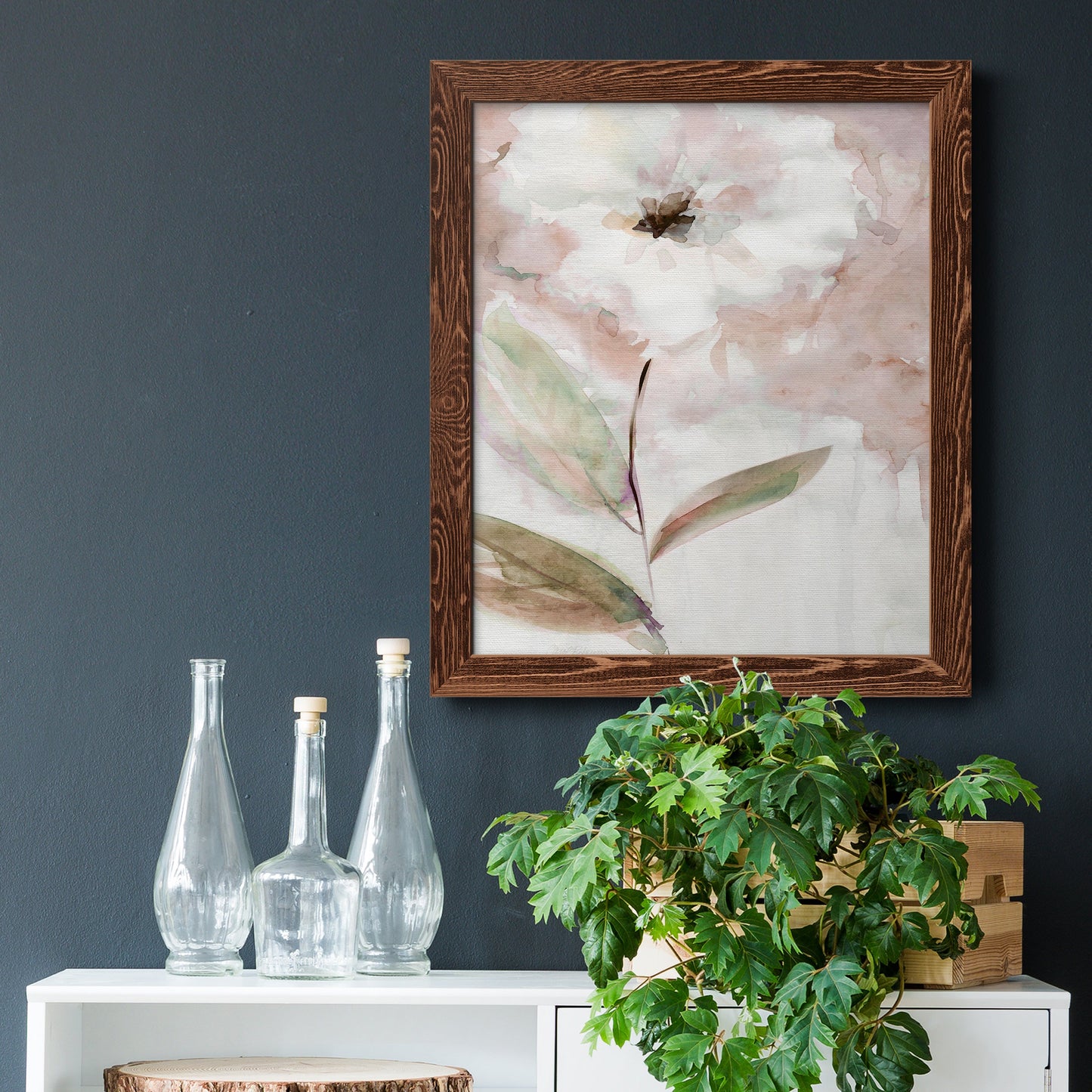 Summer Bloom I - Barnwood Framed Canvas Print