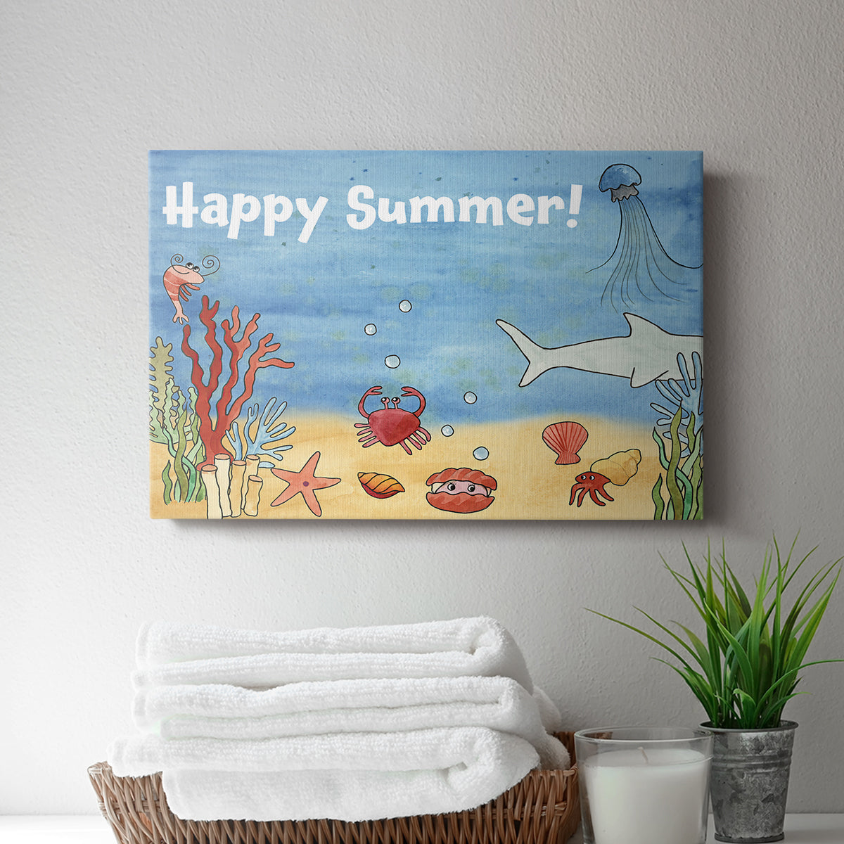 Cute Sea Creatures I - Canvas Art Print