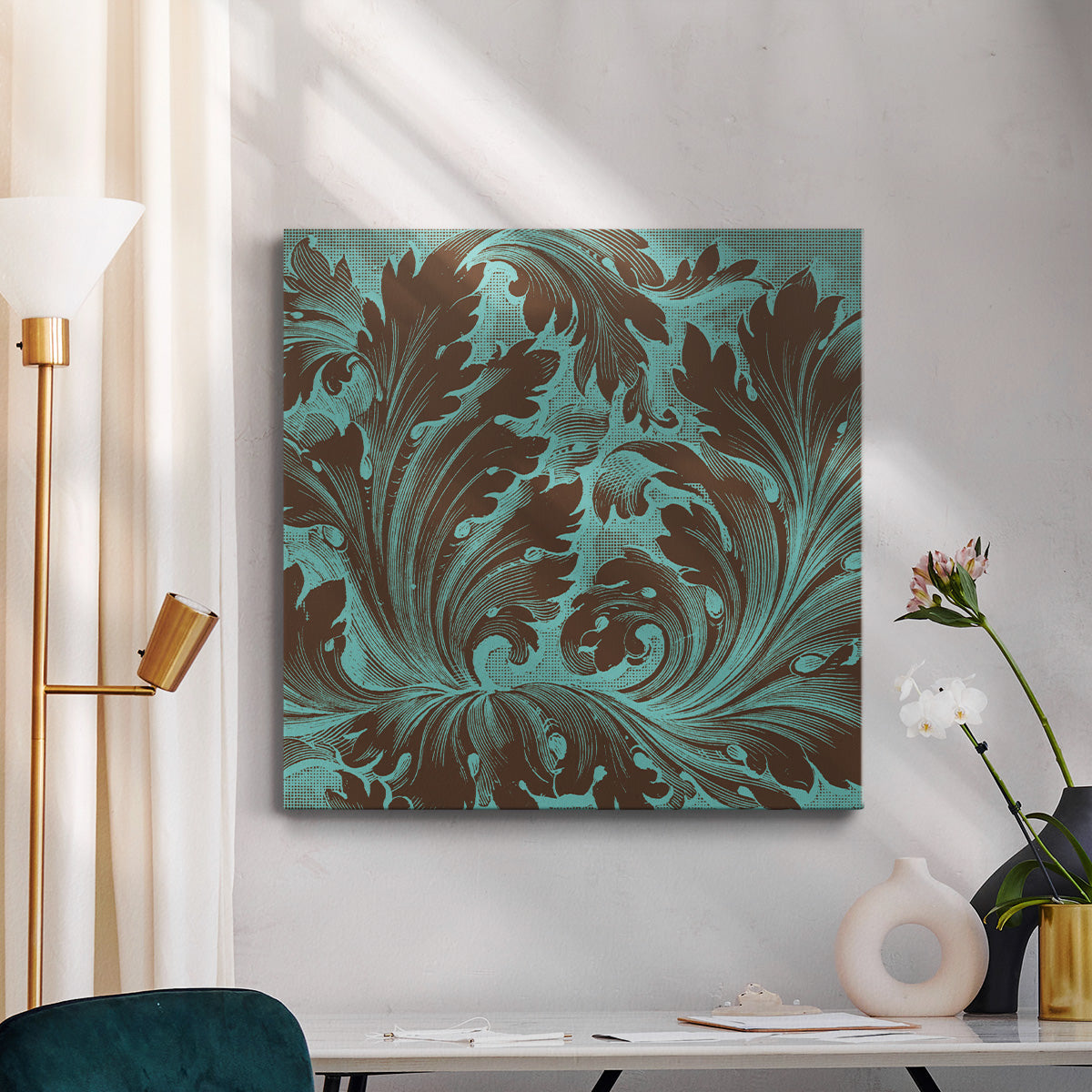 Azure Acanthus IV-Premium Gallery Wrapped Canvas - Ready to Hang