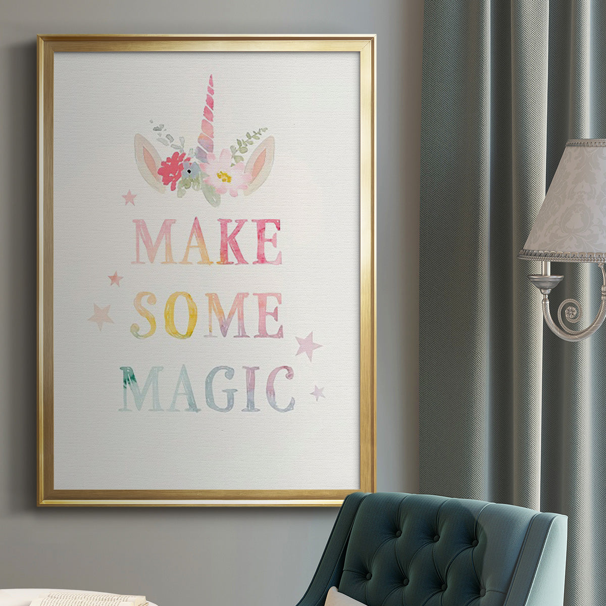 Sweet Unicorn IV - Modern Framed Canvas Print