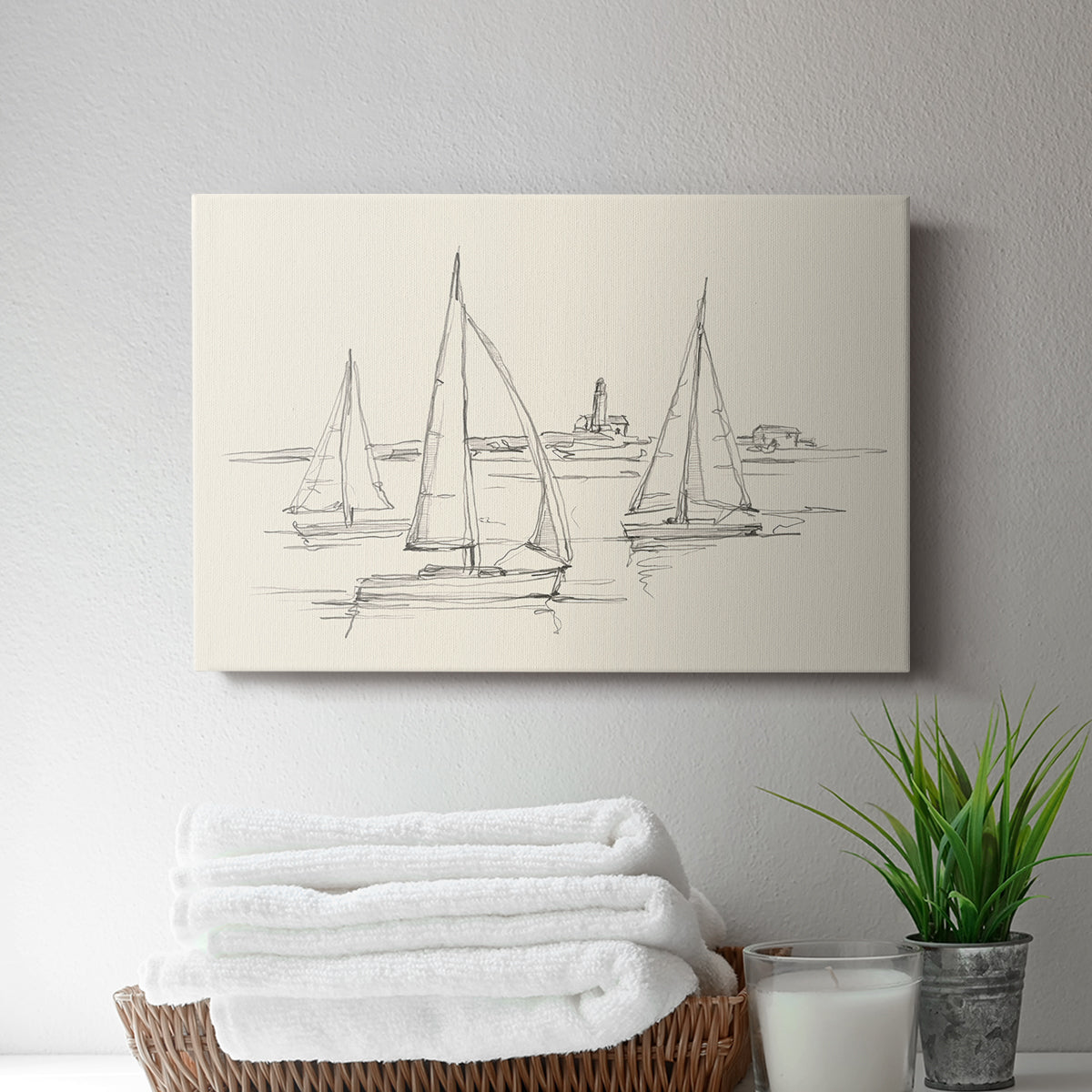 Coastal Contour Sketch II - Canvas Art Print
