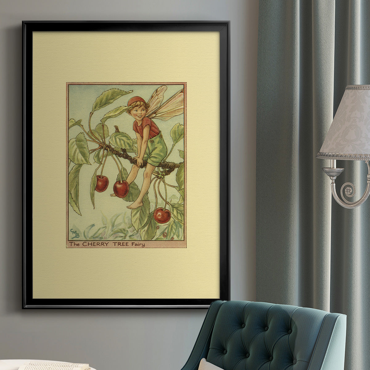 The Cherry Tree Fairy - Modern Framed Canvas Print