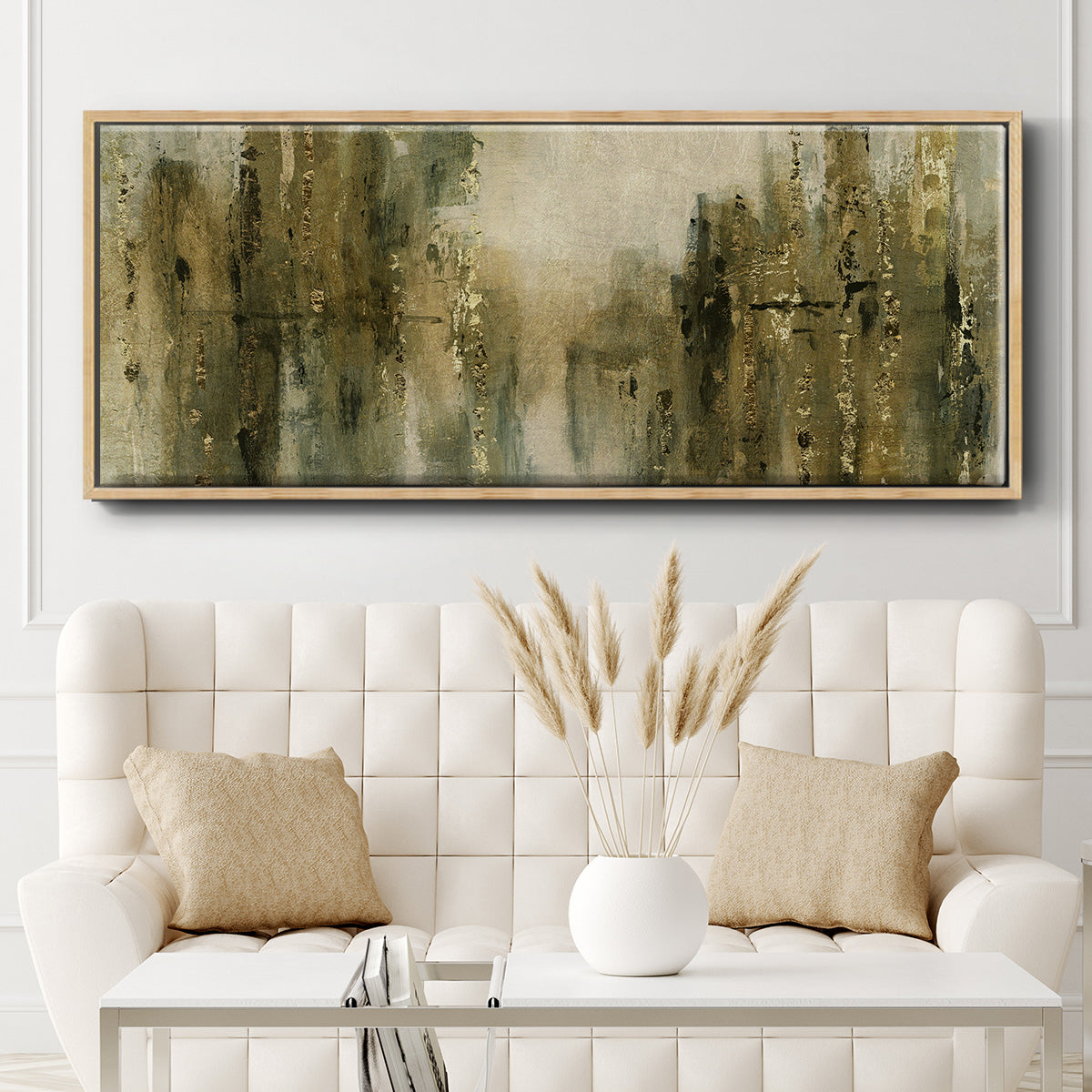 Gold City Shine - Floater Framed Canvas Print