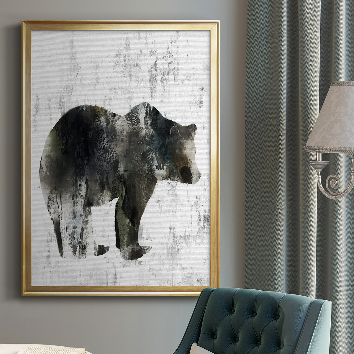 Bear Totem - Modern Framed Canvas Print