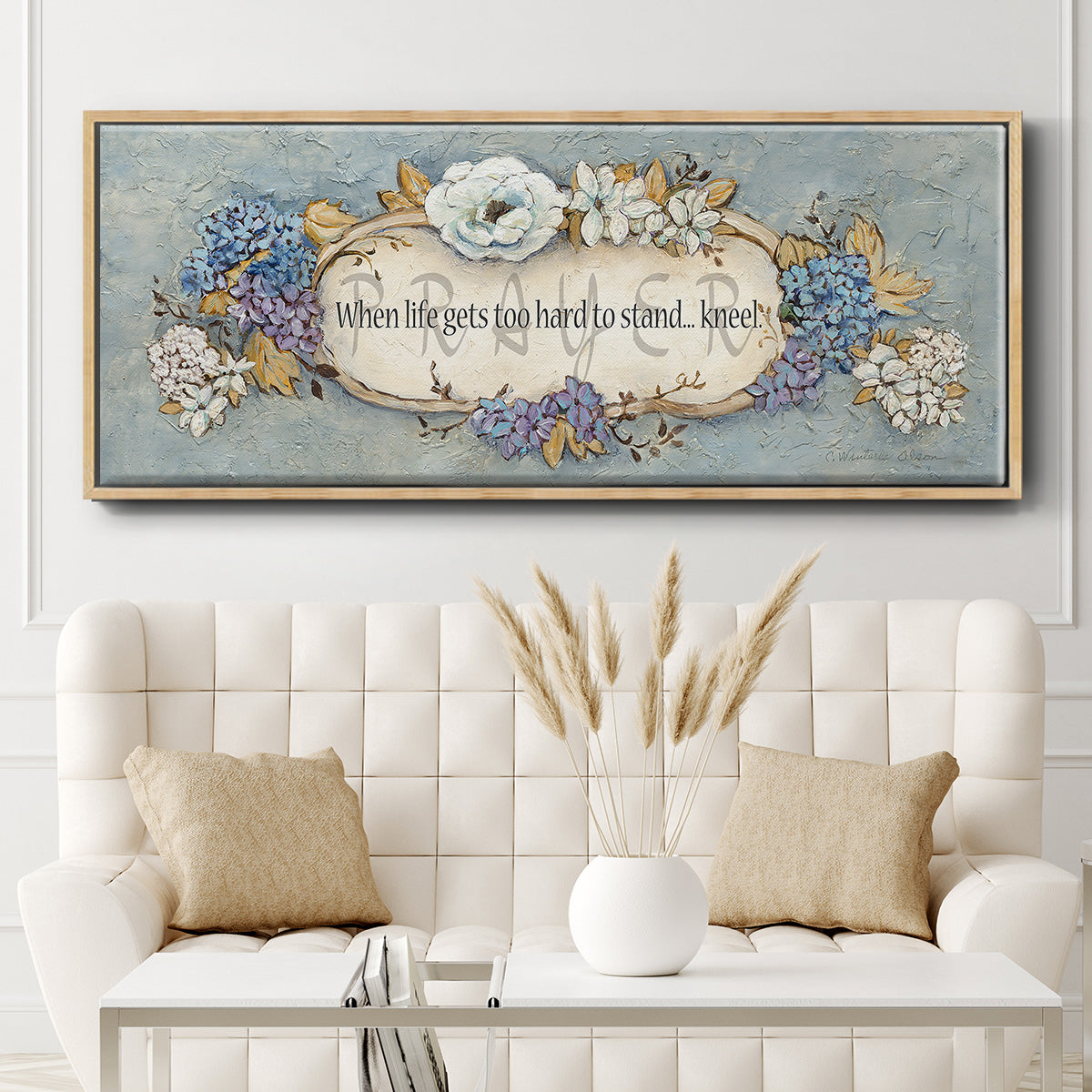 Prayer - Floater Framed Canvas Print