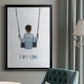 Boy on a Swing - Modern Framed Canvas Print