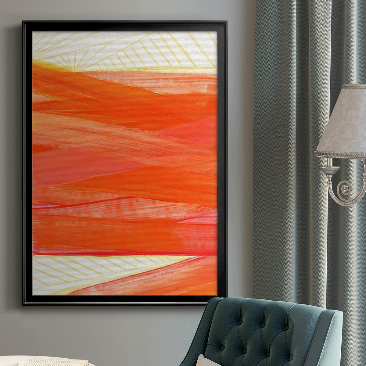 Warm Rays II - Modern Framed Canvas Print