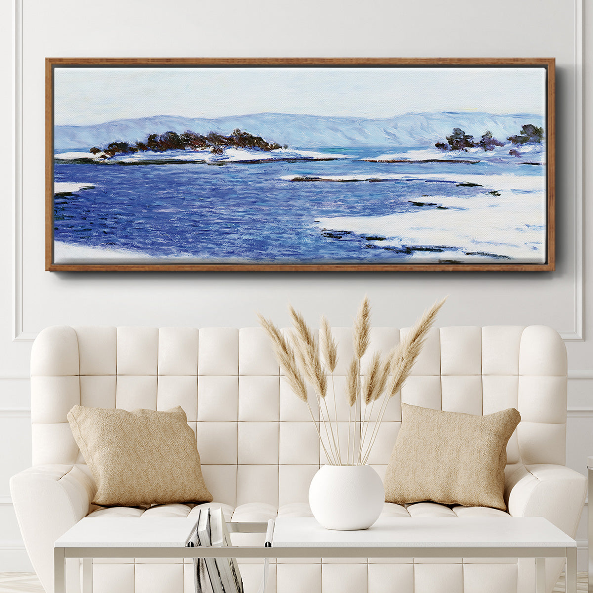 The Banks of the Fjord at Christiania, 1895 - Floater Framed Canvas Print