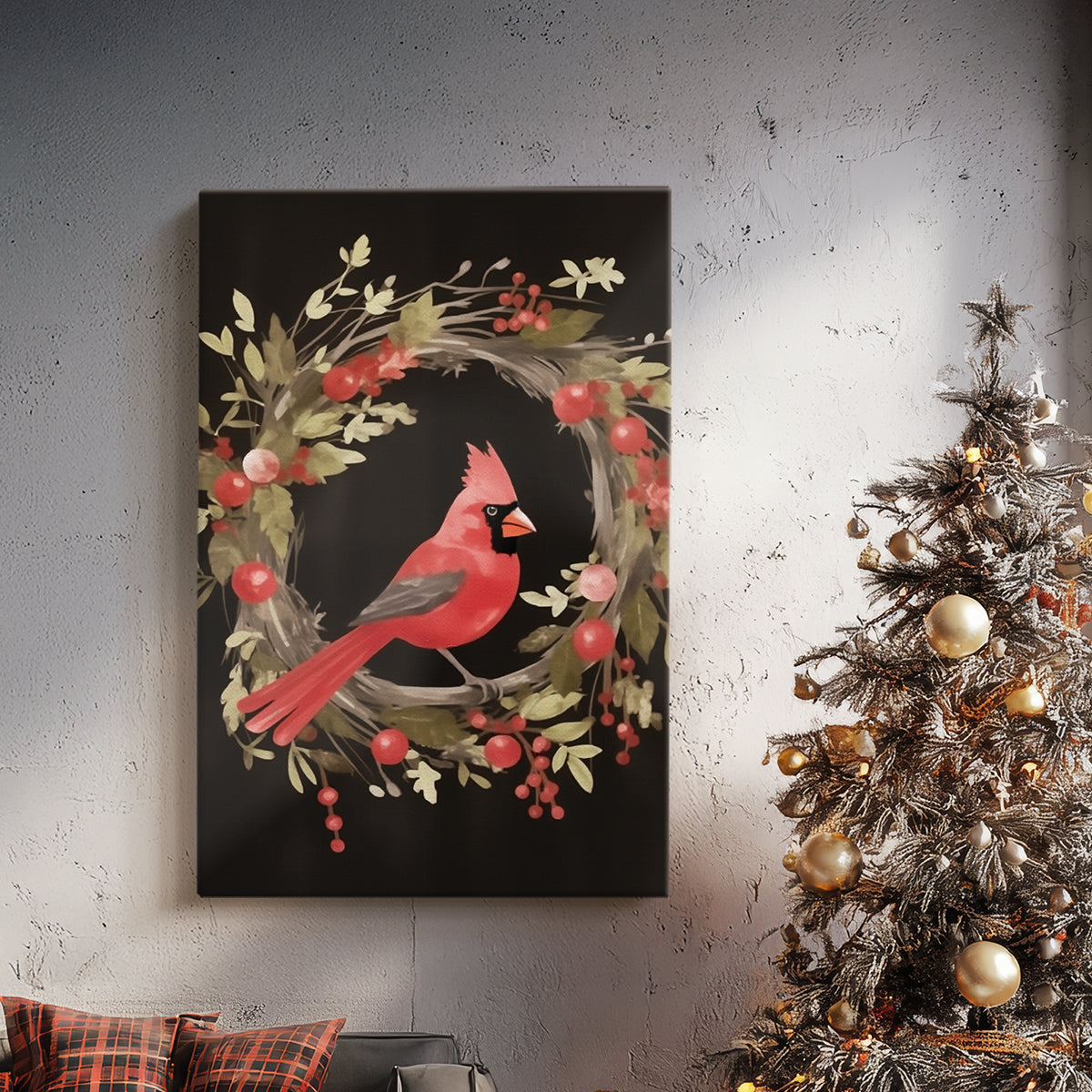 Warm Lantern Nativity at Eve - Canvas Art Print