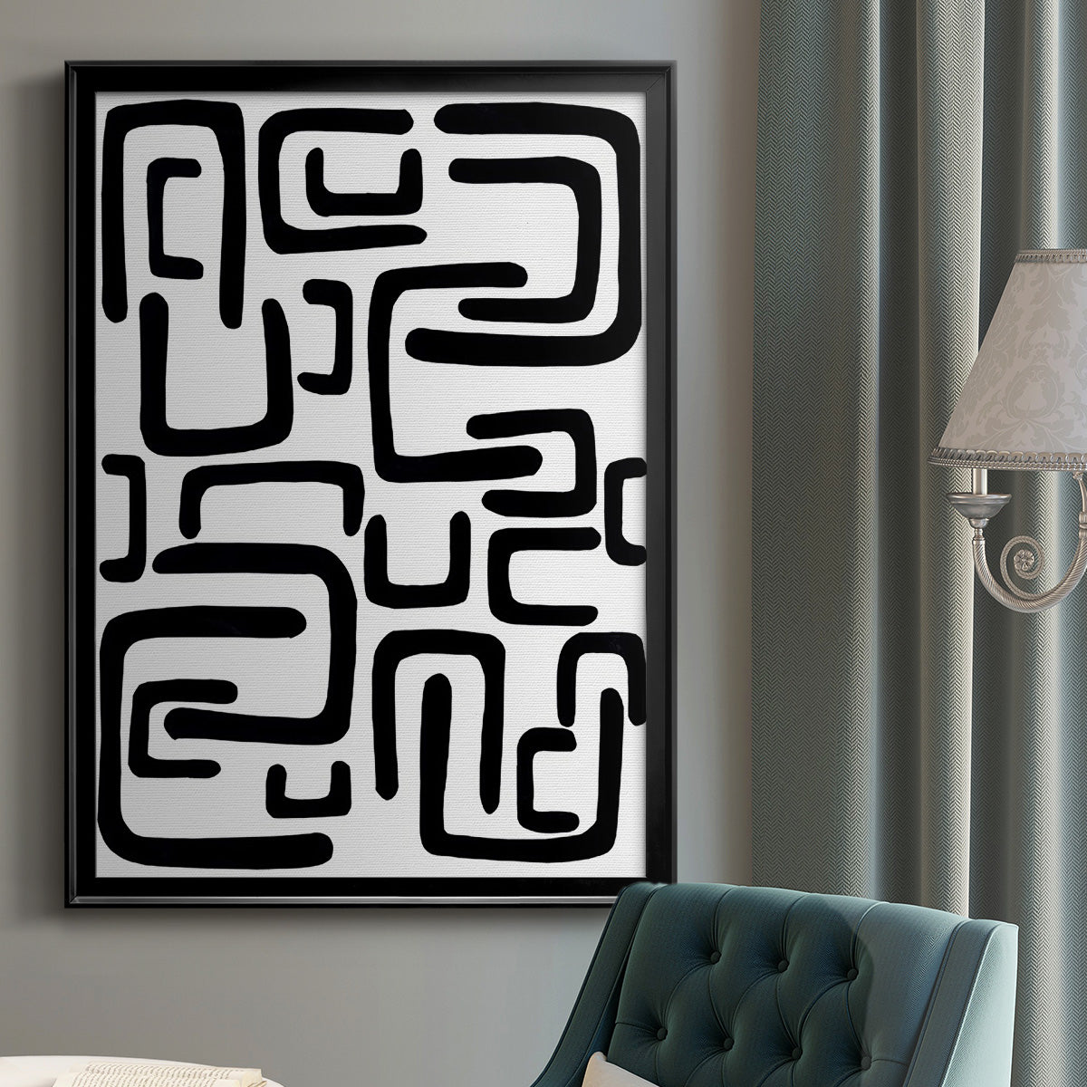 Shuffle II - Modern Framed Canvas Print