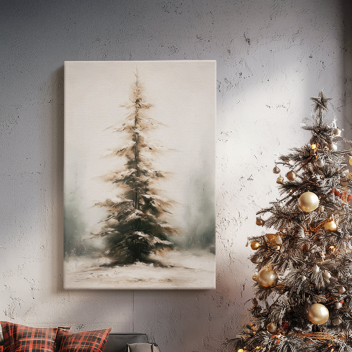 Night of Pearled Fir - Canvas Art Print
