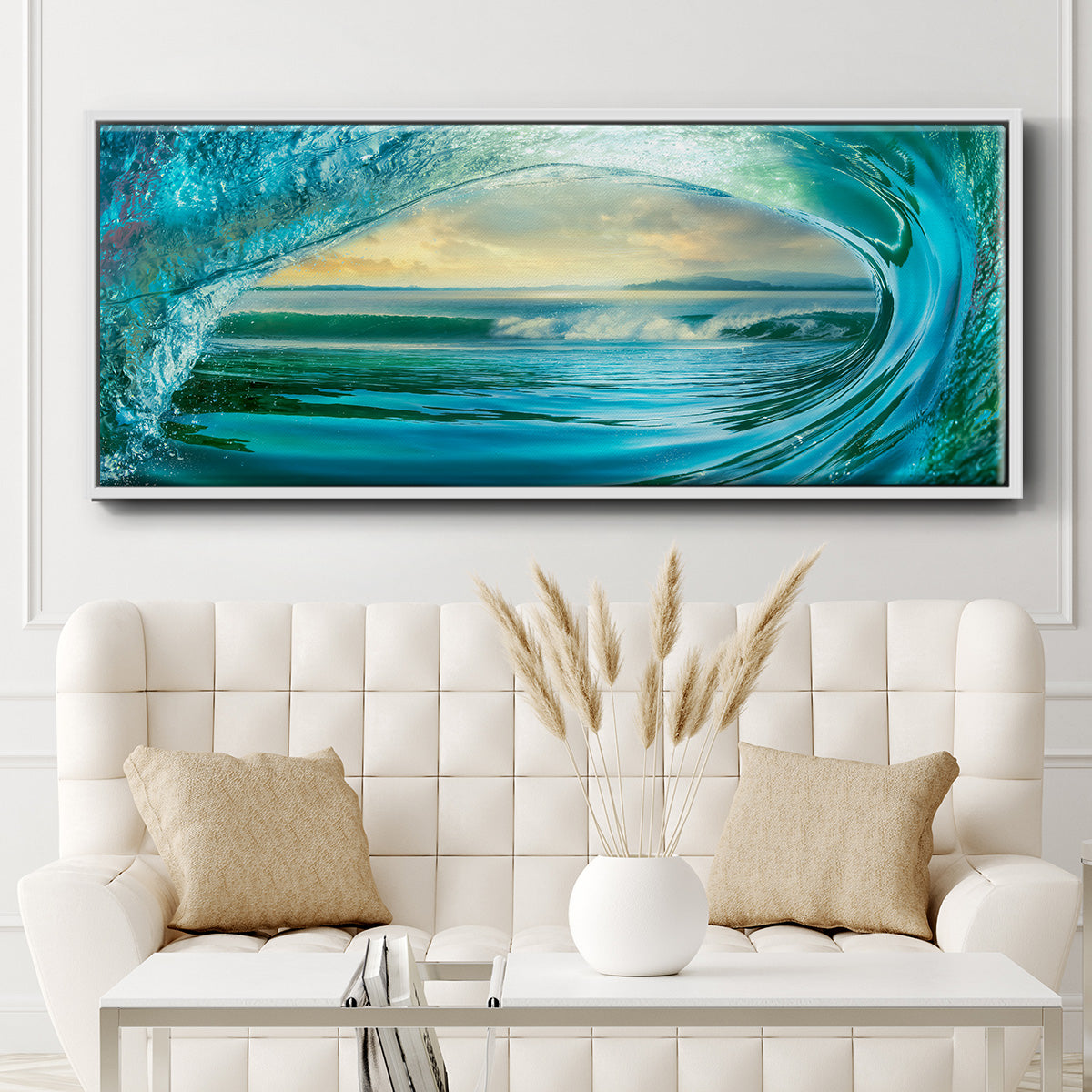 Big Wave - Floater Framed Canvas Print