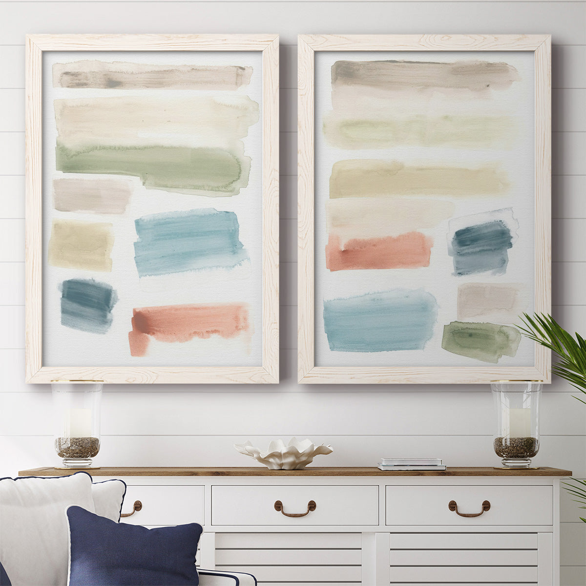 Watercolor Swatches I - Premium Framed Canvas 2 Piece Set - Ready to Hang