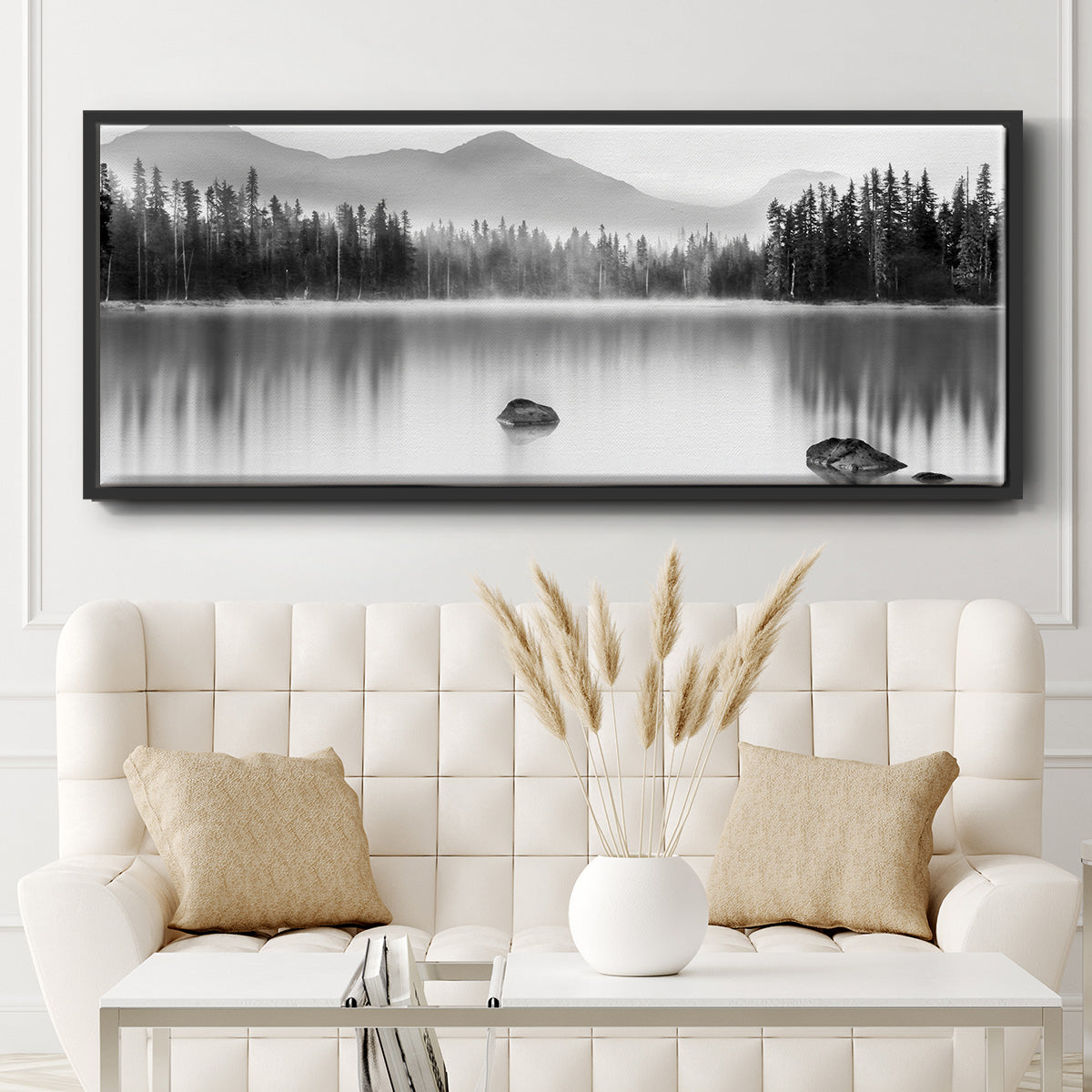 Mountain Reflection - Floater Framed Canvas Print