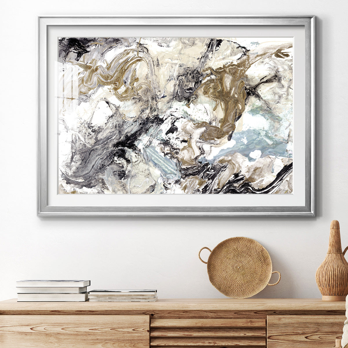 Marbelized Abstract - Modern Framed Art Print