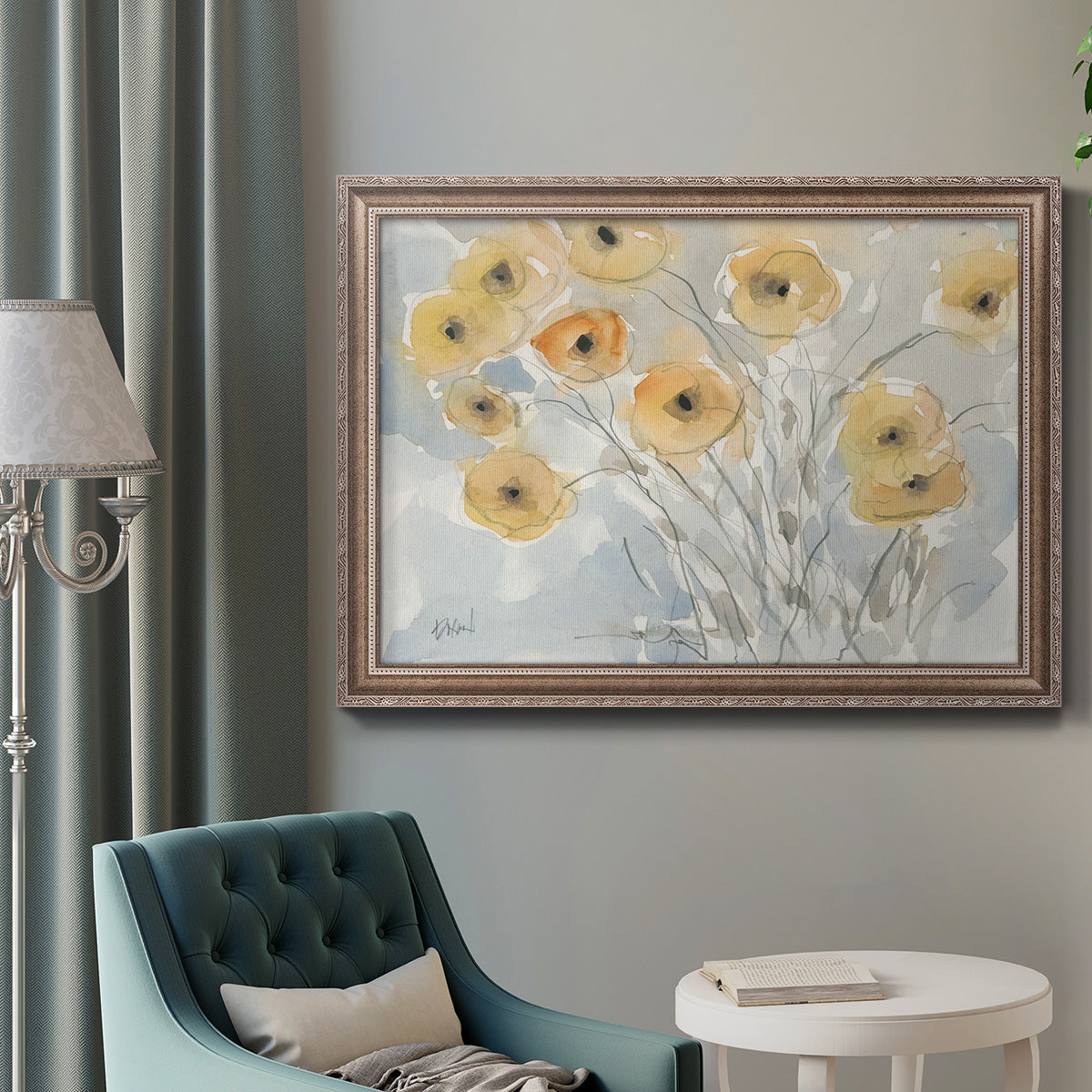 Sunset Poppies II Premium Framed Canvas- Ready to Hang