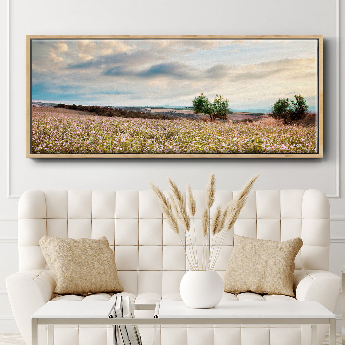 Tuscan Wildflowers - Floater Framed Canvas Print