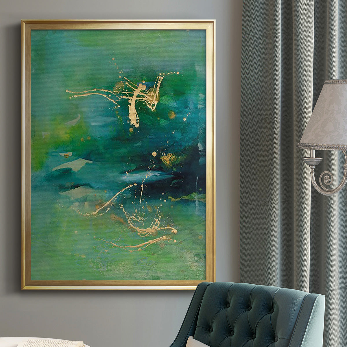 Peaceful Diptych II - Modern Framed Canvas Print