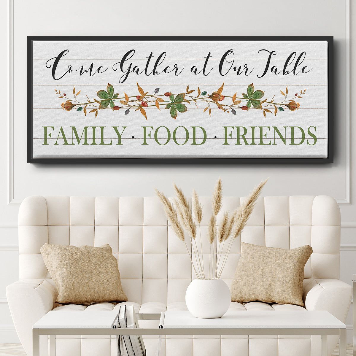 Feeding Friends I - Floater Framed Canvas Print