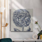 Indigo Floral on Linen V - Canvas Art Print