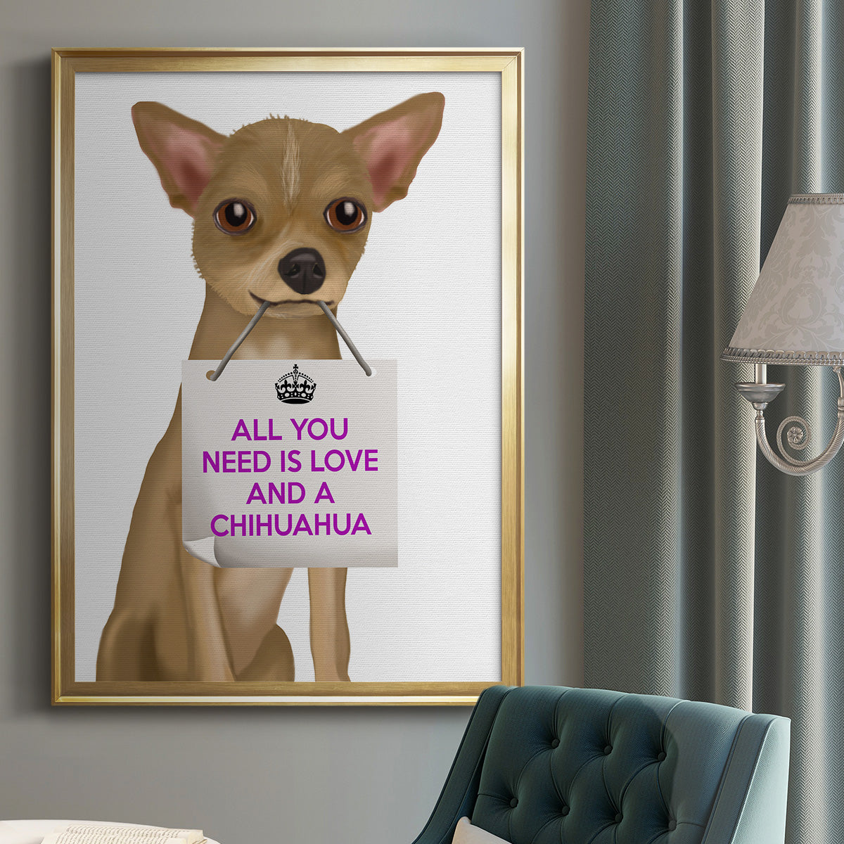 Love and Chihuahua - Modern Framed Canvas Print