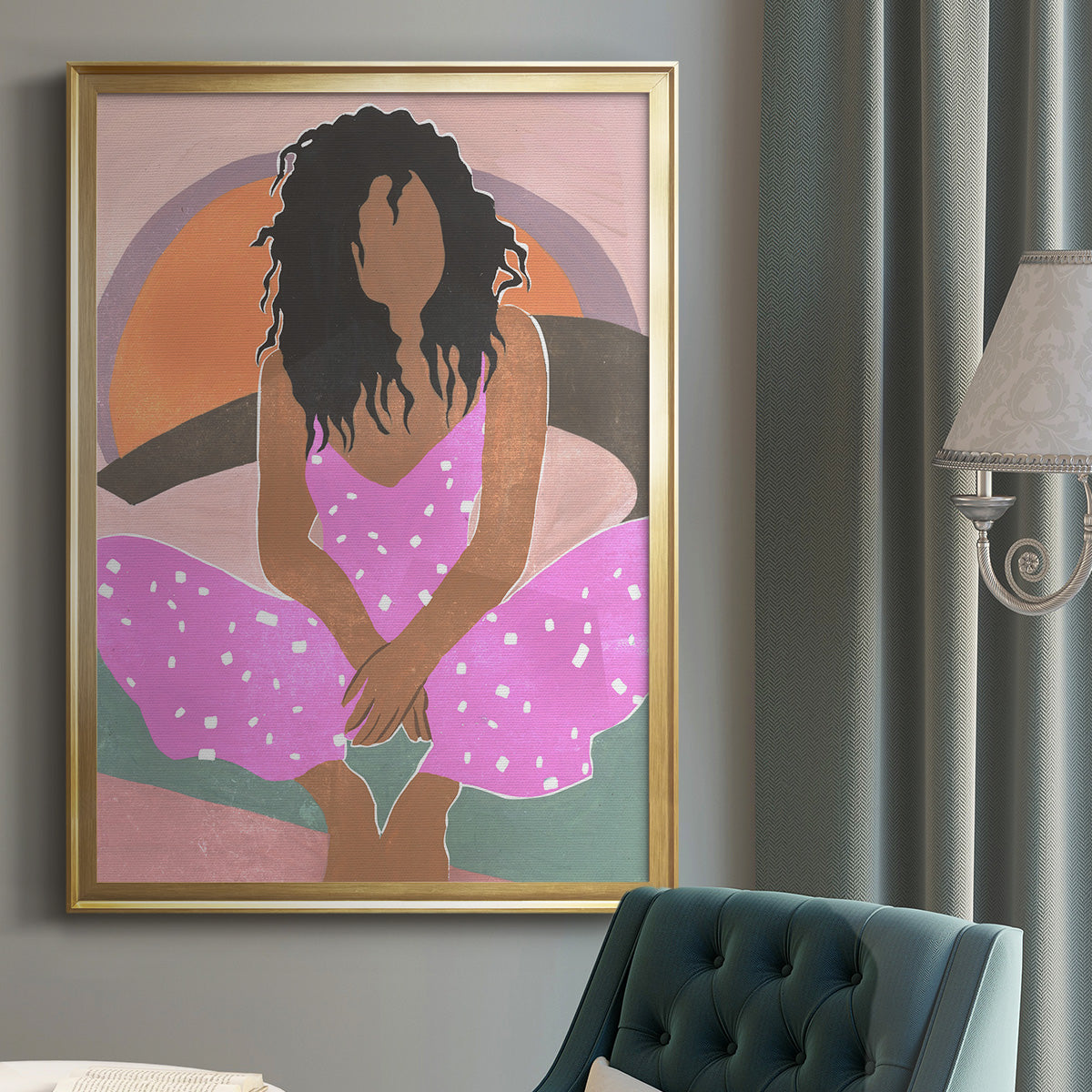 Curly Lady IV - Modern Framed Canvas Print