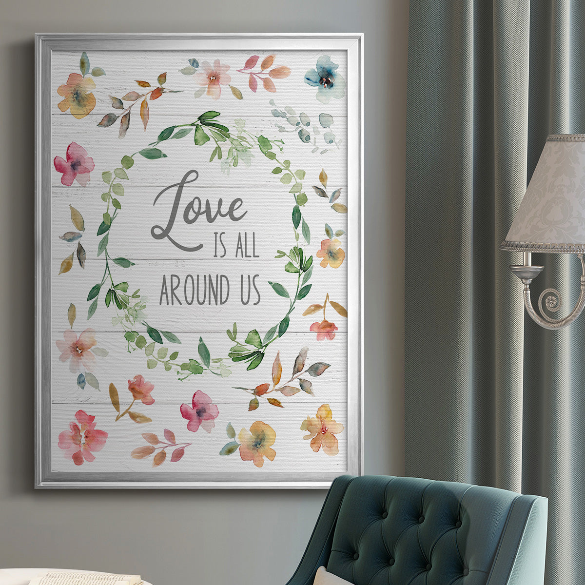 Love is All Around Us - Modern Framed Canvas Print